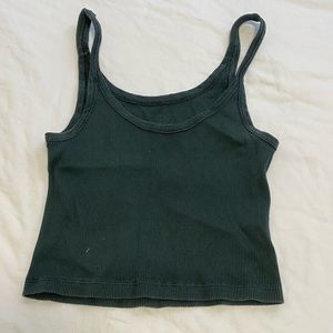 Brandy Melville cropped tank top, dark green, one size fit all (XS)